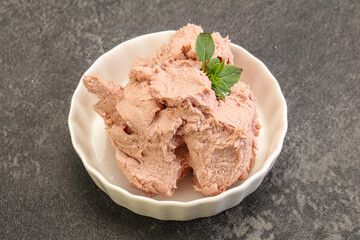 Liver pate in the bowl