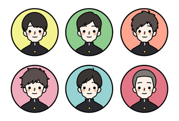 人物アイコンセット_男子高生