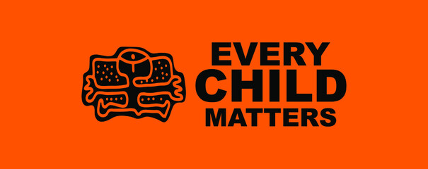every child matters sign on orange background - obrazy, fototapety, plakaty