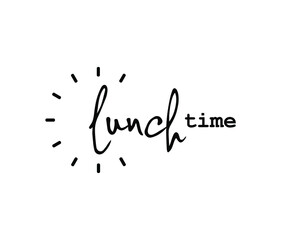Lunch time with creatif font design.	