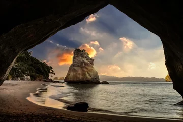 Fotobehang Cave at Cathedral cove beach, Coromandel, New Zealand  © liliportfolio