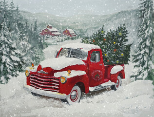 Weihnachtstruck Pine Wood © limitedart.de