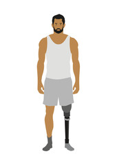 Fototapeta premium Vector illustration of a man with an artificial leg