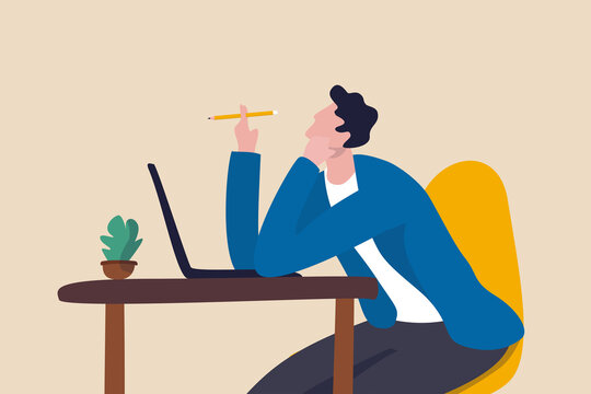 Boring office worker, exhausted or fatigue employee, afternoon slump or tired and burnout at work concept, sleepy businessman office worker hand on chin bored sitting low energy on his working desk.