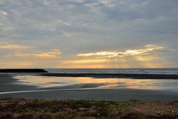 Obraz premium The seaside scenery and humanities are in Baishatun, Taiwan.