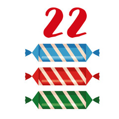 Christmas Advent calendar template in flat style.