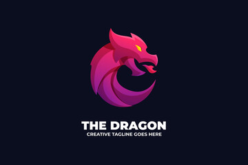 The Dragon Head Mascot Character Logo
