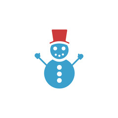 Snowman vector clip art isolated on white background