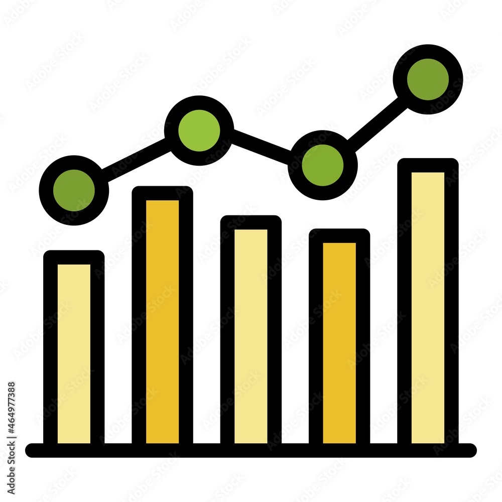 Poster audit graph chart icon. outline audit graph chart vector icon color flat isolated