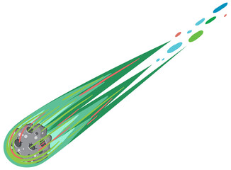 Fantasy comet isolated on white background