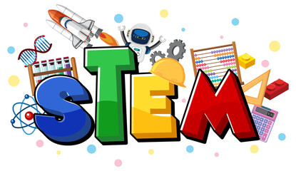 Colourful STEM education text icon © brgfx
