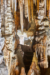 Fototapeta premium Campanet caves in Mallorca. Geological and mineral. Balearic tourism. Spain