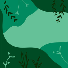 Vector abstract backgrounds with copy space for text - bright vibrant banners, posters, cover design templates, social media stories wallpapers with spring leaves and flowers