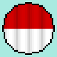 Indonesia Flag Flapping in Circle (Pixelated)