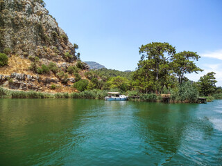 Green water in Dalyan river, Turkey