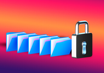 Secure database concept. Database security. Data leakage protection. Security of personal...