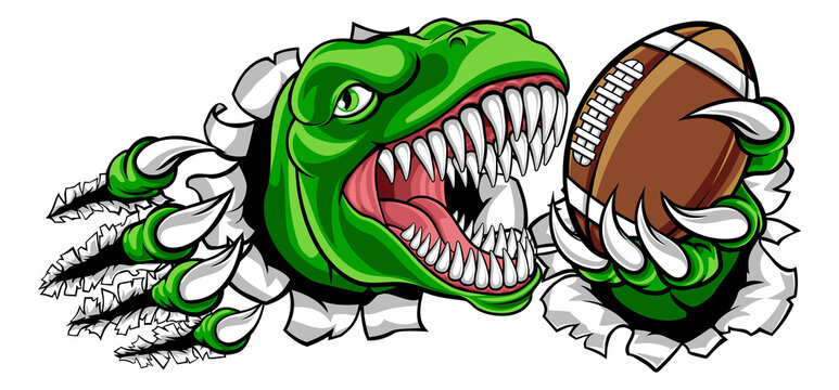Dinosaur American Football Animal Sports Mascot
