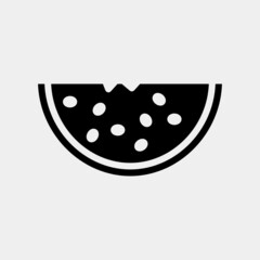 Watermelon icon vector illustration in solid style about summer, use for website mobile app presentation