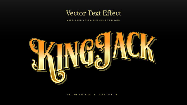 Kingjack Card Retro vintage text effect casino editable