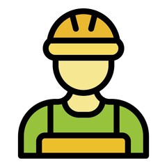 Tiler avatar icon. Outline tiler avatar vector icon color flat isolated