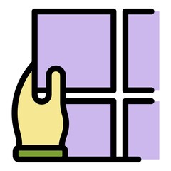 Tiler working icon. Outline tiler working vector icon color flat isolated