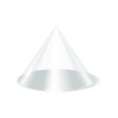 Transparent cone isolated on a white background. 3d illustration