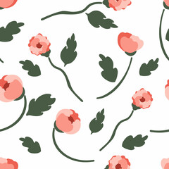 Materiał do szycia Floral vector seamless pattern. Floral botanical motifs. Illustration with flowers can be used for wallpapers, pattern fills, web page backgrounds,surface textures. Gorgeous floral arrangement