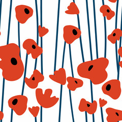 Materiał do szycia Floral vector seamless pattern. Floral botanical motifs. Illustration with flowers can be used for wallpapers, pattern fills, web page backgrounds,surface textures. Gorgeous floral arrangement