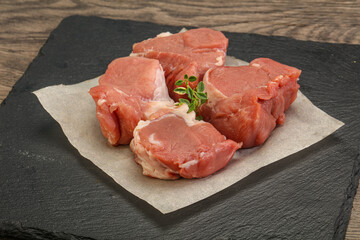 Raw pork tenderloin for cooking