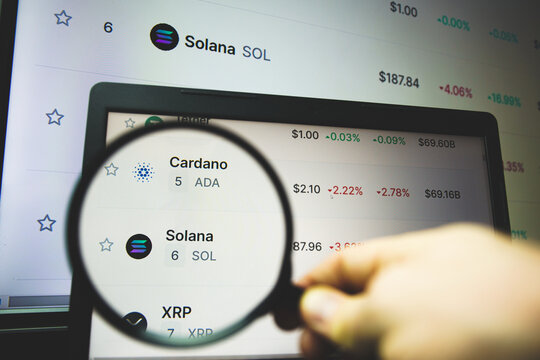 Solana cryptocurrency on market. Solana is a public blockchain platform. It is open-source and decentralized, with consensus achieved using proof of stake and proof of history.