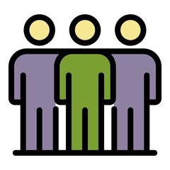 Friendship responsibility icon. Outline friendship responsibility vector icon color flat isolated