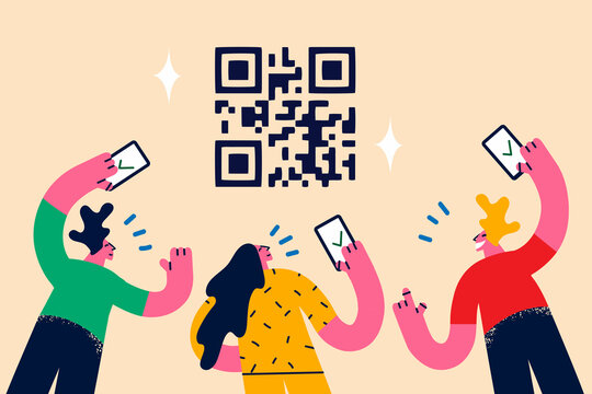 Scanning qr codes and technologies concept