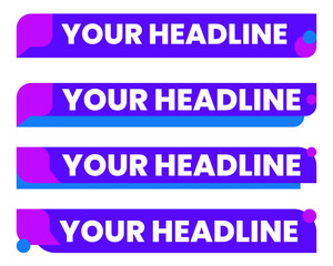 Fototapeta premium Set of lower third headline news template in flat style