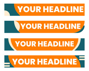 Set of lower third headline news template in flat style