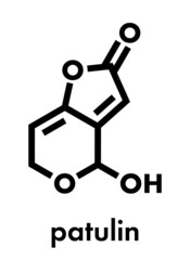 Patulin mycotoxin molecule. Skeletal formula.