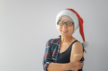 Senior woman after vaccination