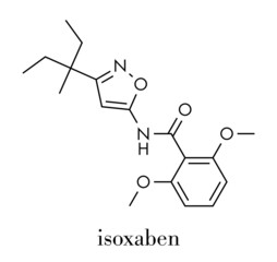 Isoxaben herbicide molecule. Skeletal formula.