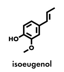 Isoeugenol fragrance molecule. Skeletal formula.