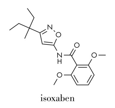 Isoxaben herbicide molecule. Skeletal formula.