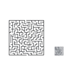 Vector Square Maze - Labyrinth with Included Solution in Balck & Red. Funny & Educational Mind Game for Coordination, Problems Solving, Decision Making Skills Test.