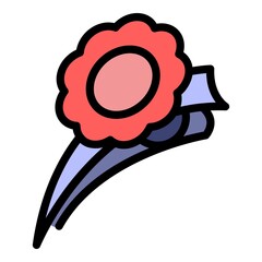 Fashion barrette icon. Outline fashion barrette vector icon color flat isolated