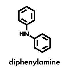 Diphenylamine antioxidant molecule. Used to prevent apple scald.  Skeletal formula.