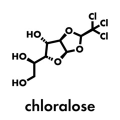 Chloralose rodenticide molecule. Skeletal formula.