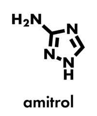Amitrol (3-Amino-1,2,4-triazole, 3-AT) herbicide molecule. Skeletal formula.