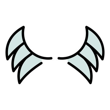 Fairy wings icon. Outline fairy wings vector icon color flat isolated