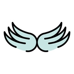 Bird wings icon. Outline bird wings vector icon color flat isolated