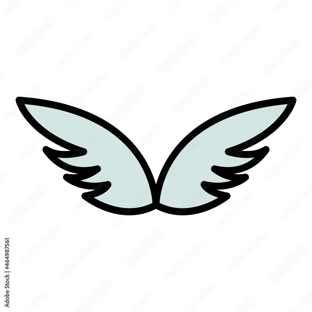 Wall mural design wings icon. outline design wings vector icon color flat isolated - Wall murals