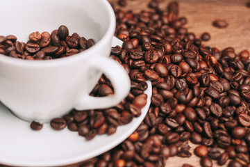 a cup of coffee espresso invigorating drink view from above
