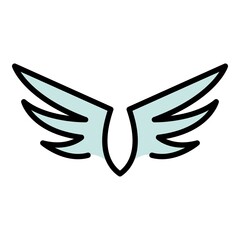 Art wings icon. Outline art wings vector icon color flat isolated