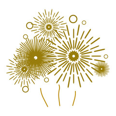 simple fireworks with gold colour and white background